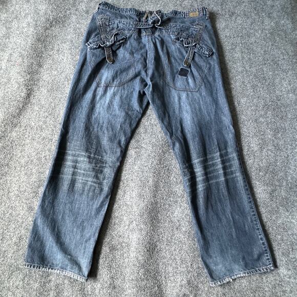 Girbaud Jeans Mens 42M Blue Utility Straight Leg Y2K Denim‎ Casual 33in Inseam - Picture 2 of 10